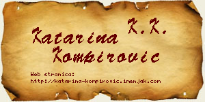 Katarina Kompirović vizit kartica